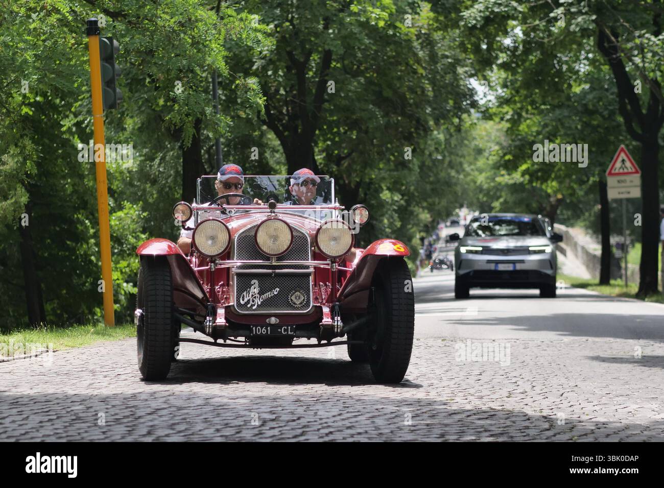 1000 miles, course annuelle de voitures rétro vintage. Première journée spéciale à Brescia. Banque D'Images