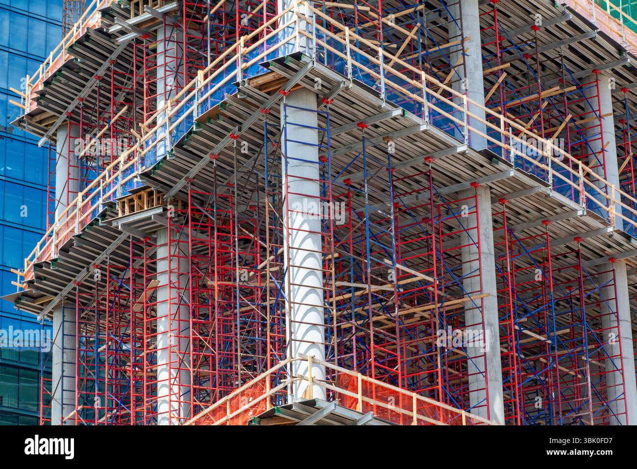 Detroit (Michigan) - construction de l'hôtel JW Marriott Detroit Water Square de 25 étages. Banque D'Images