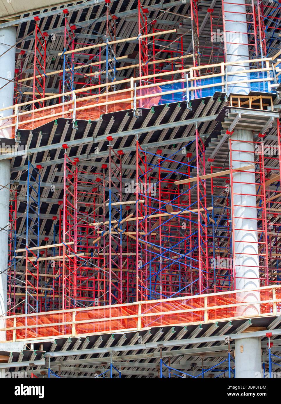 Detroit (Michigan) - construction de l'hôtel JW Marriott Detroit Water Square de 25 étages. Banque D'Images