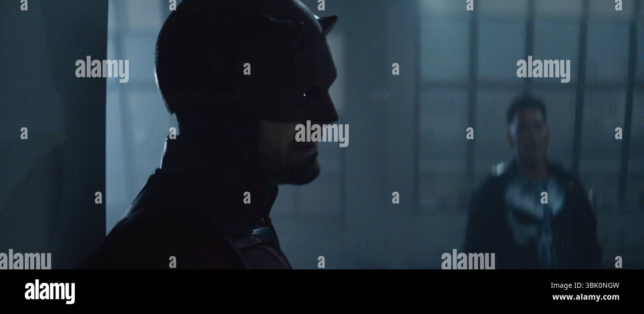 Daredevil : Born Again (2025-) Matt Murdock/Daredevil (Charlie Cox) Frank Castle/The Punisher (Jon Bernthal) *Filmstill - usage éditorial seulement* Voir SPE Banque D'Images