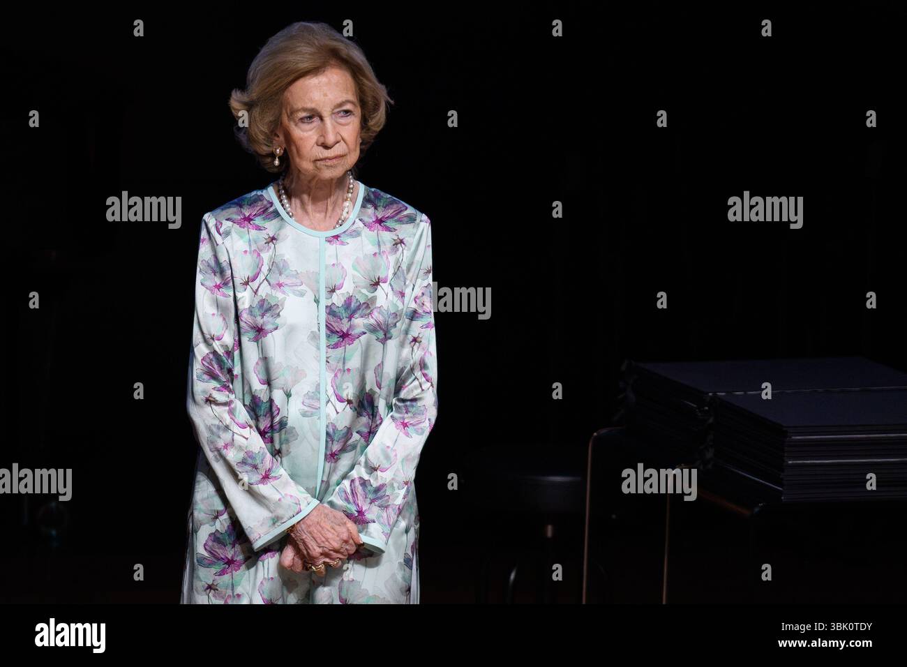 Reine Sofia d'Espagne lors de la cérémonie de clôture des cours à l'École de musique Reina Sofia au Musée Reina Sofia de Madrid le 17 juin 202 Banque D'Images