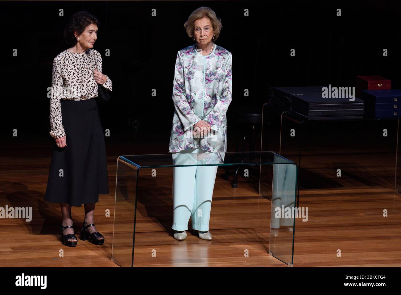 Reine Sofia d'Espagne lors de la cérémonie de clôture des cours à l'École de musique Reina Sofia au Musée Reina Sofia de Madrid le 17 juin 202 Banque D'Images