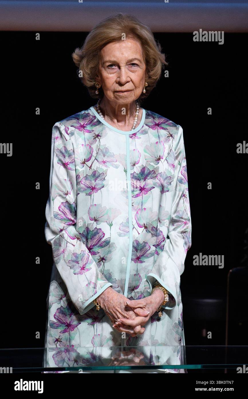 Reine Sofia d'Espagne lors de la cérémonie de clôture des cours à l'École de musique Reina Sofia au Musée Reina Sofia de Madrid le 17 juin 202 Banque D'Images