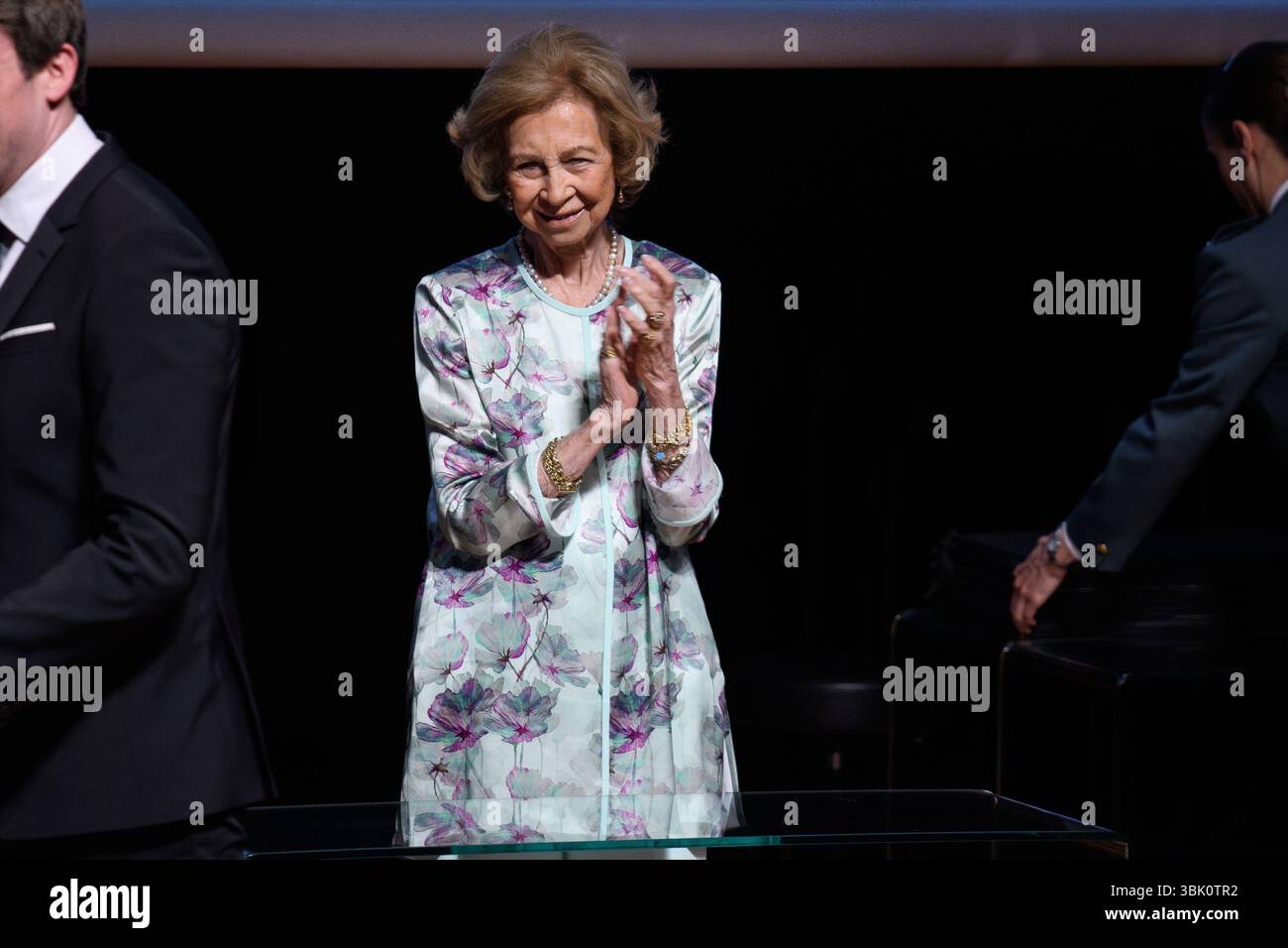 Reine Sofia d'Espagne lors de la cérémonie de clôture des cours à l'École de musique Reina Sofia au Musée Reina Sofia de Madrid le 17 juin 202 Banque D'Images