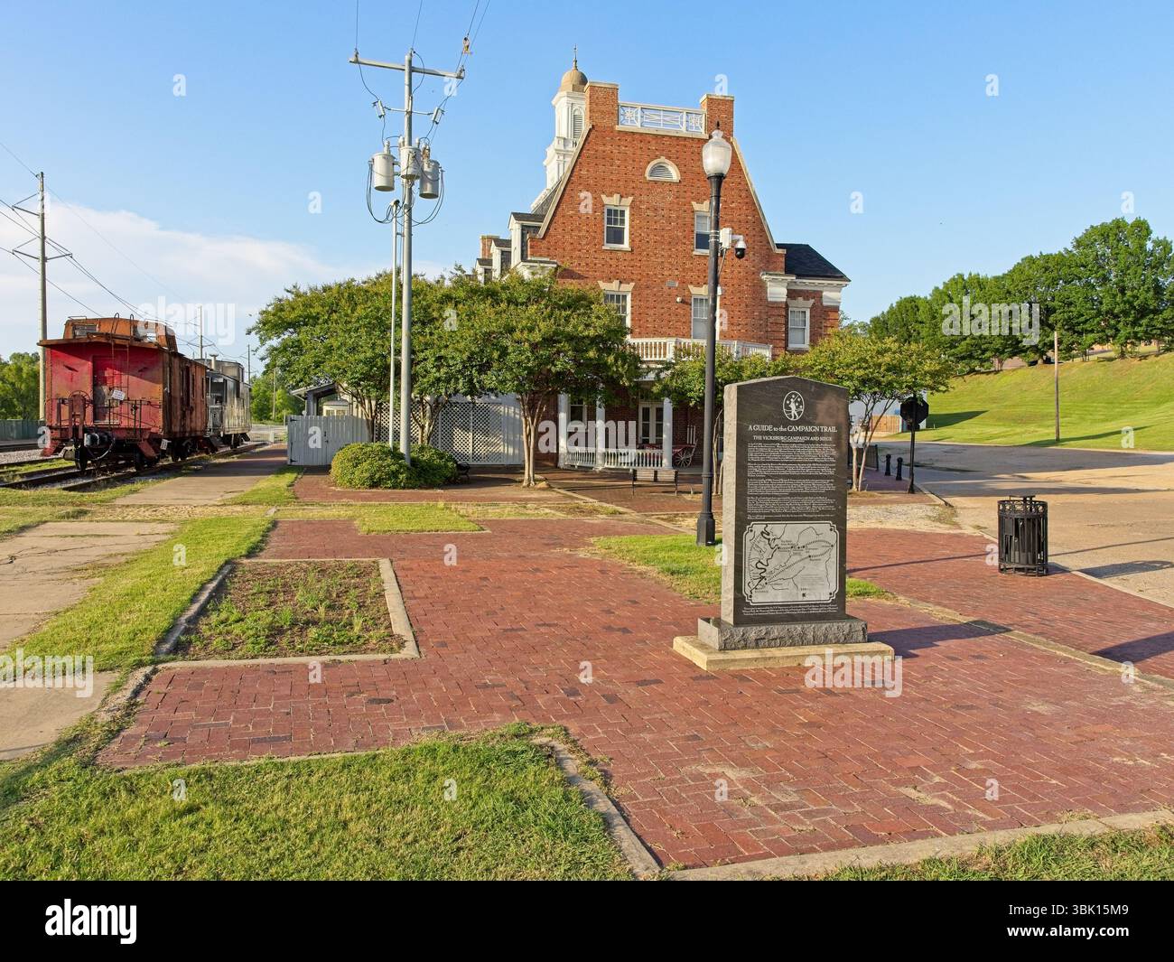 Terrain du dépôt ferroviaire de Vicksburg en 1907, maintenant le musée Old Depot sur les rives de la rivière Yazoo - Vicksburg, Mississippi, mai 2025 Banque D'Images