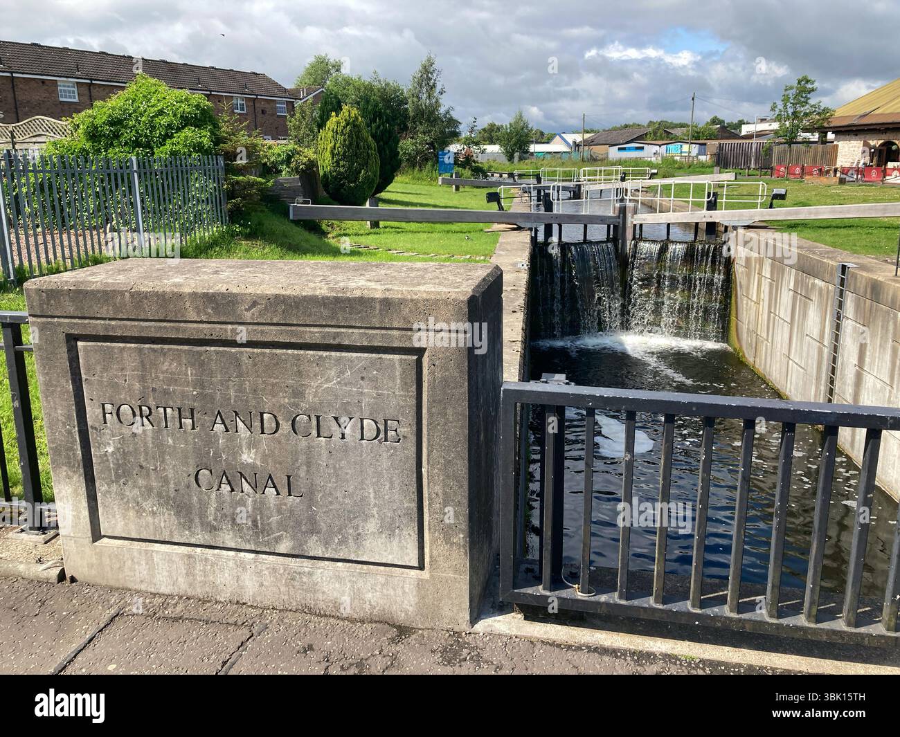 Lock Gate 5 sur le canal Forth & Clyde à Bainsford Bridge, Falkirk Écosse Banque D'Images