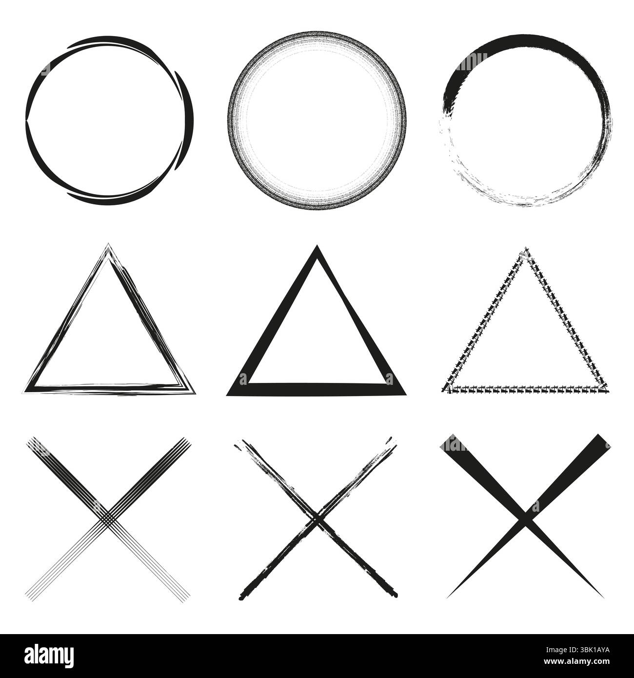 Icône de forme simple. Jeu de figurines de base. Collection de formes géométriques. Groupe d'éléments vectoriels. Illustration de Vecteur