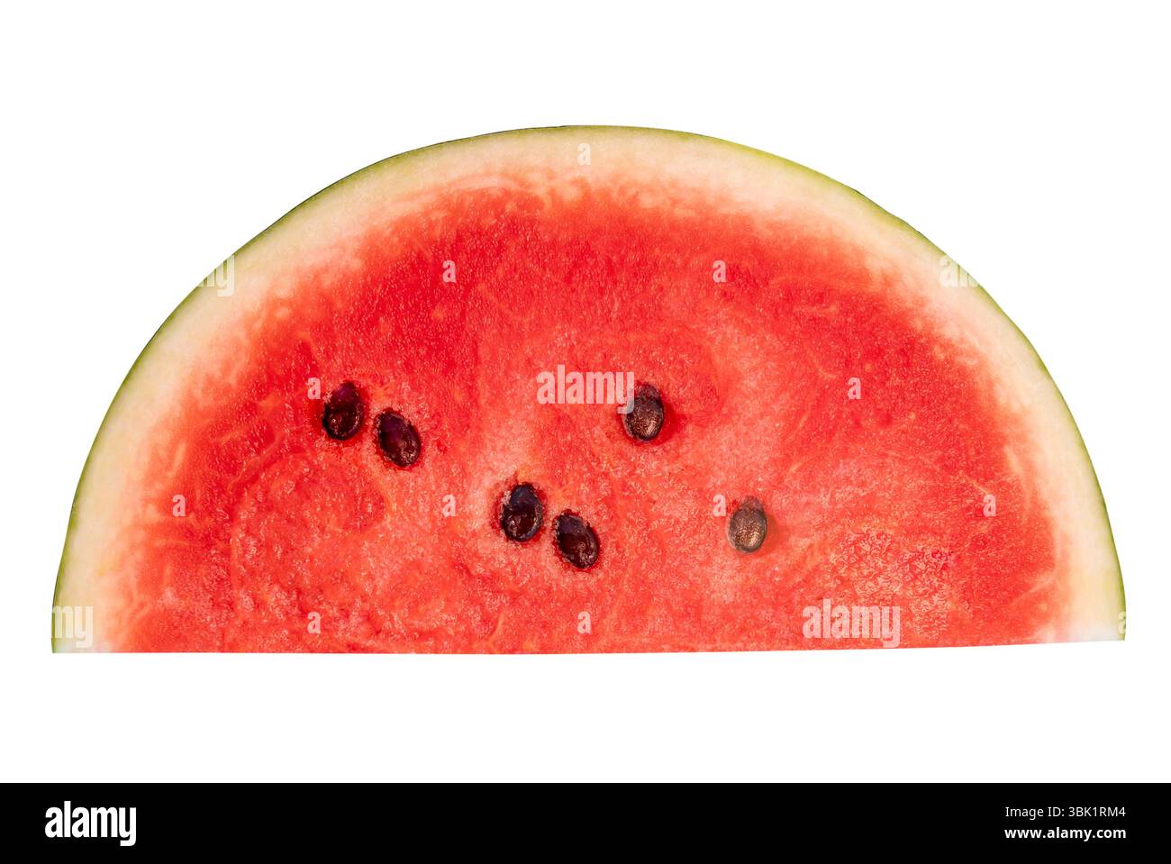 Vue de dessus de fruits de pastèque rouge frais en tranche ou en quartier est isolé sur fond blanc avec chemin de découpage. Banque D'Images