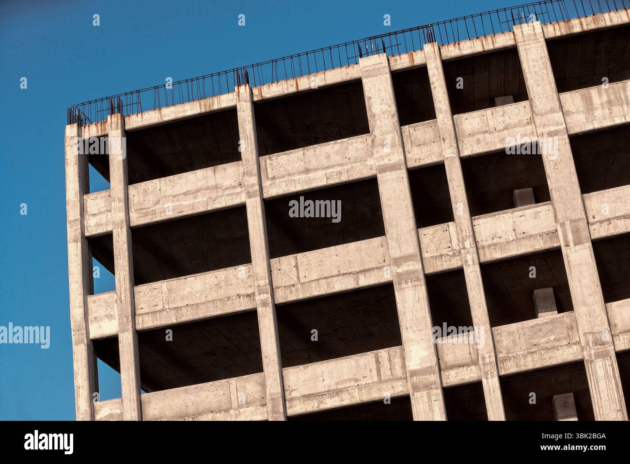 Gros plan phtoto du bâtiment moderne en construction Banque D'Images