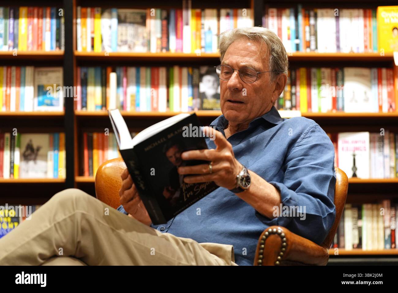 L'acteur Michael Brandon, vedette de la série télévisée Dempsey et Makepeace des années 1980, lors du lancement de son autobiographie "That's All I'm Say", à Waterstones dans le centre de Londres. Date de la photo : mardi 17 juin 2025. Banque D'Images