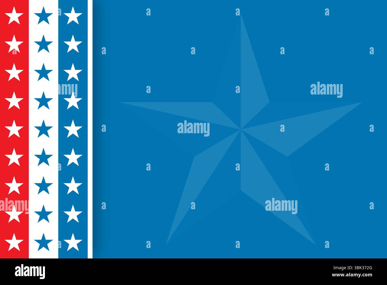 Design plat montrant des rayures tricolores avec des colonnes d'étoiles et un champ bleu avec filigrane d'étoile pâle Banque D'Images
