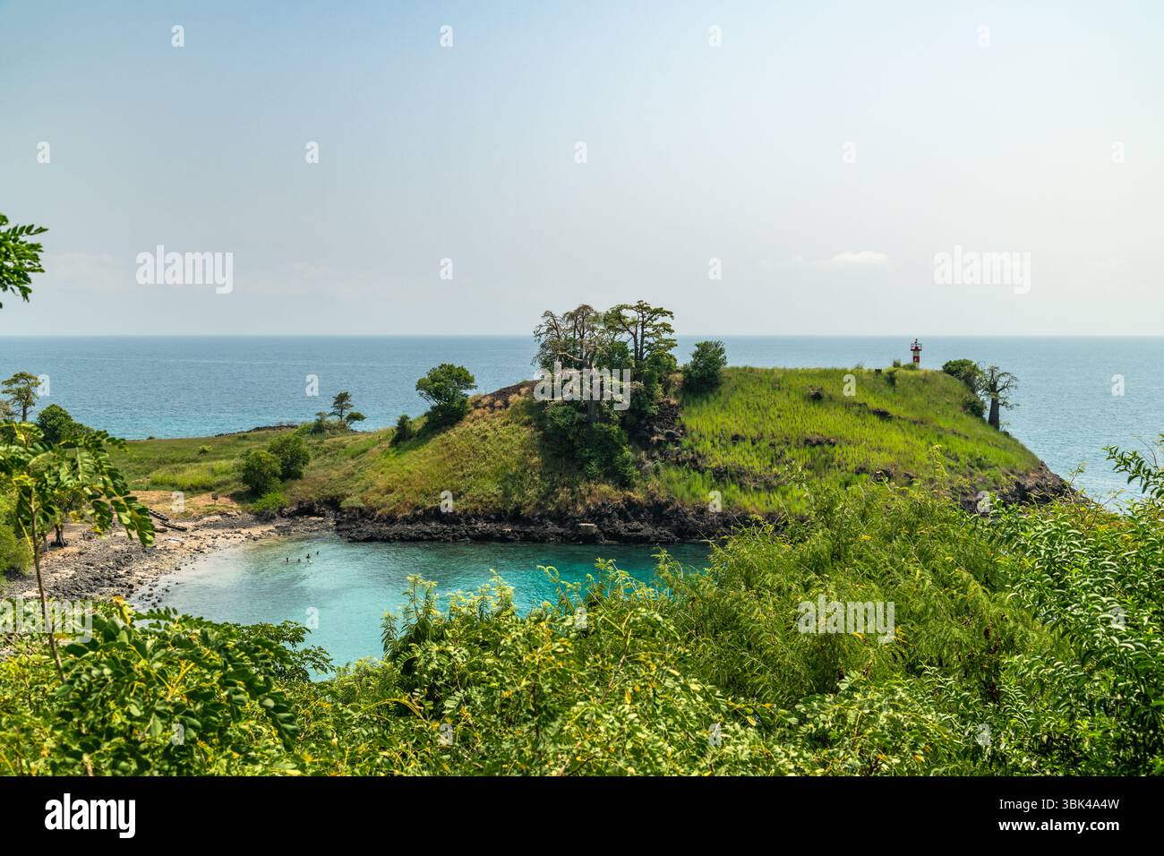 Vues de et depuis Lagoa Azul à Sao Tomé Banque D'Images