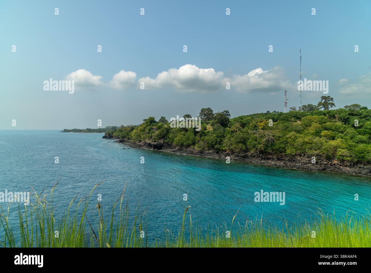 Vues de et depuis Lagoa Azul à Sao Tomé Banque D'Images