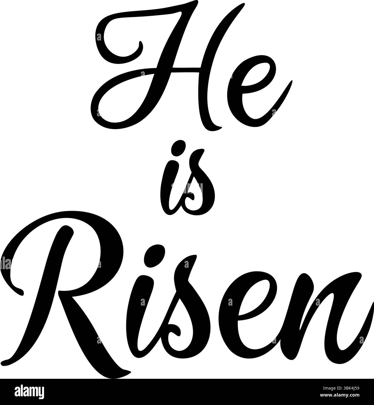 Il est ressuscité. Lettrage calligraphique dessiné à la main pour les vacances de Pâques. Concept de carte religieuse chrétienne. Illustration vectorielle Illustration de Vecteur