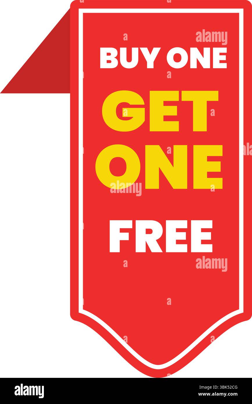 Bannière promotionnelle de vente promotionnelle pour le prix d'une étiquette rouge, recevez-en une offerte Illustration de Vecteur