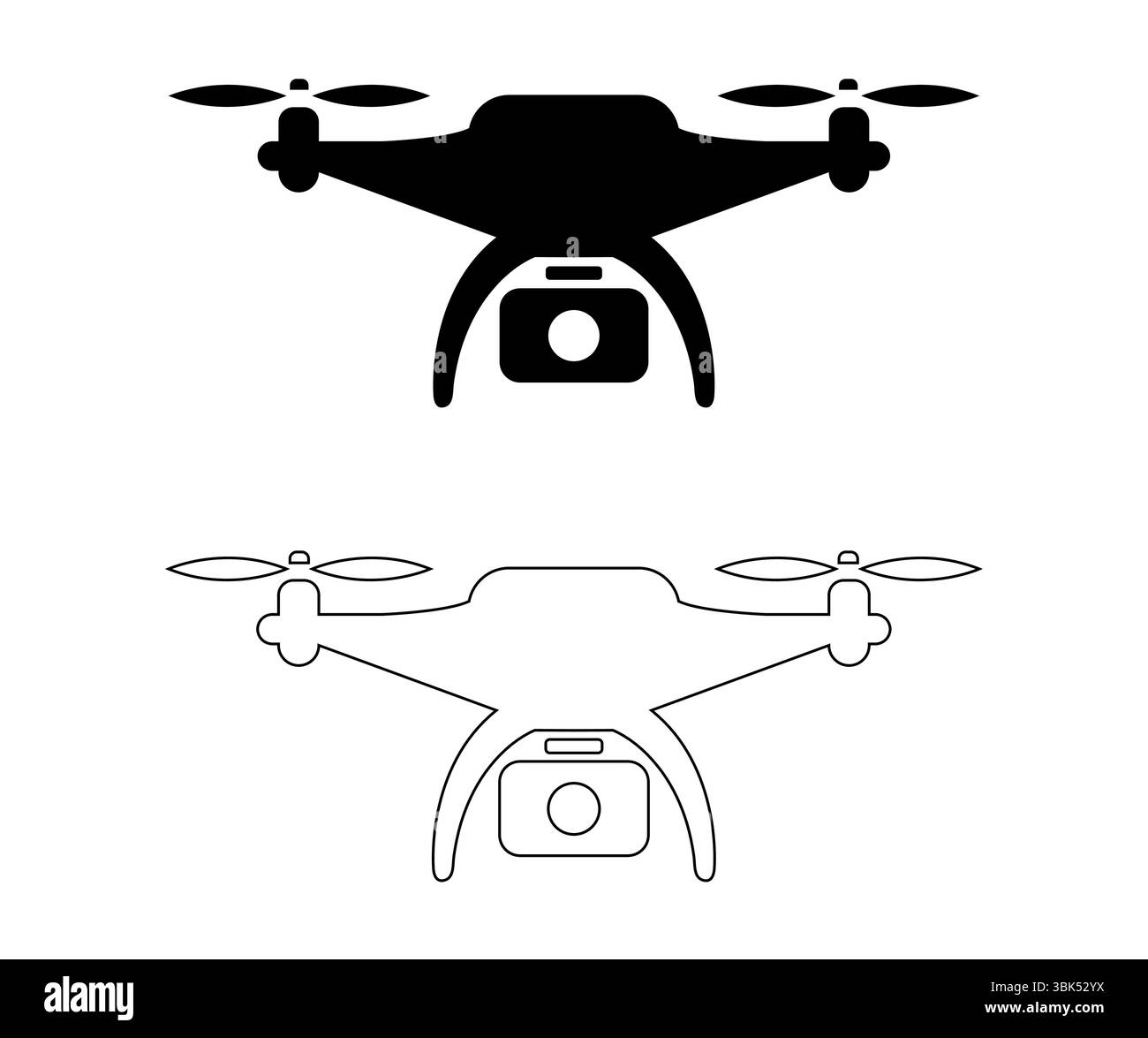 Conception noire d'icône de drone de vecteur. Illustration de Vecteur