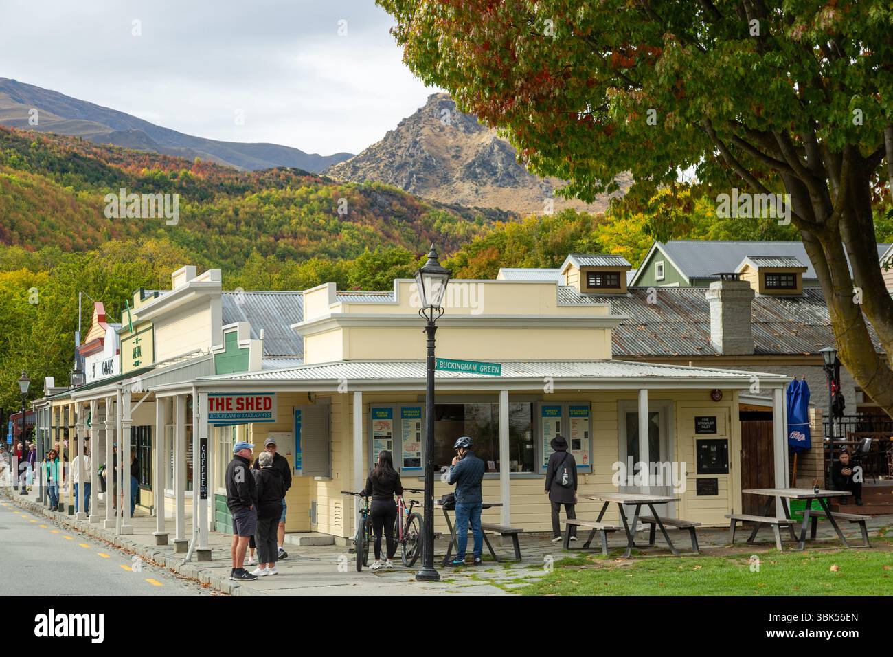 Automne à Arrowtown une ancienne ville minière d'or, Otago, Nouvelle-Zélande Banque D'Images