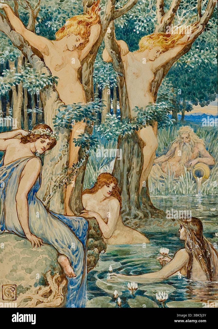 Walter Crane - Nyads et Dryads Banque D'Images