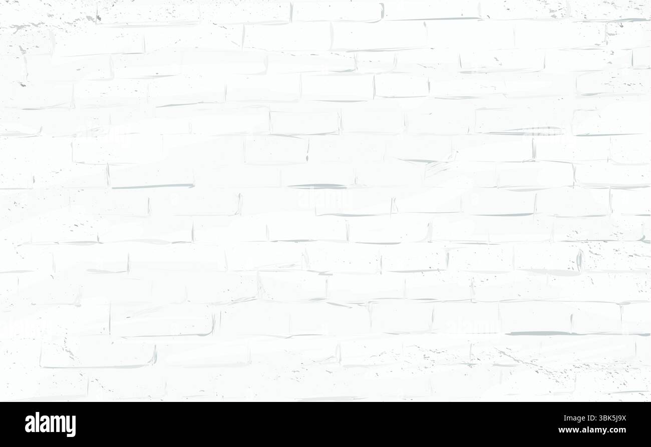 Motif vectoriel unique de mur de briques avec briques blanches peintes à la main Illustration de Vecteur