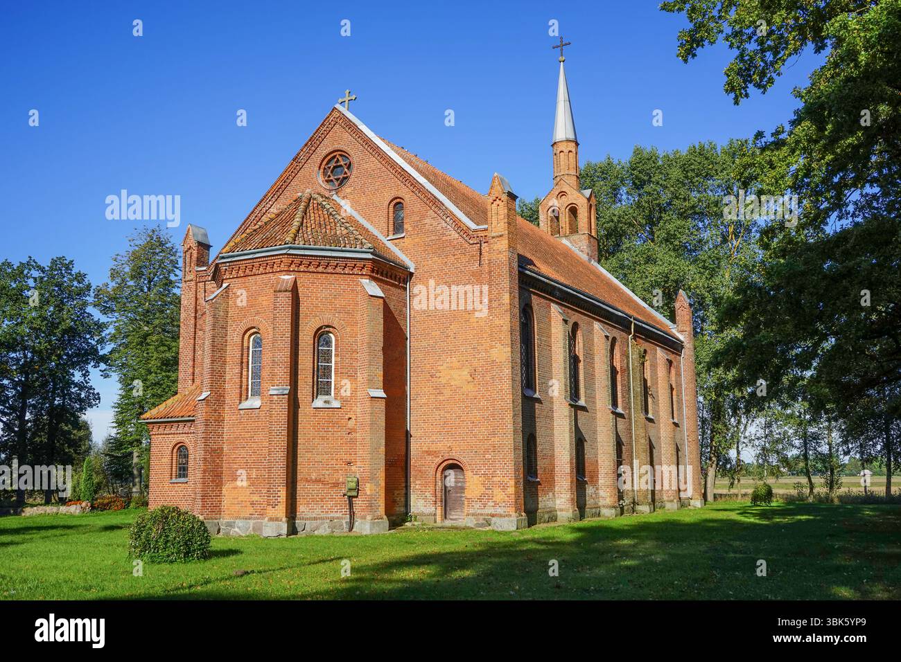 Église luthérienne de Vyžiai, Lituanie Banque D'Images