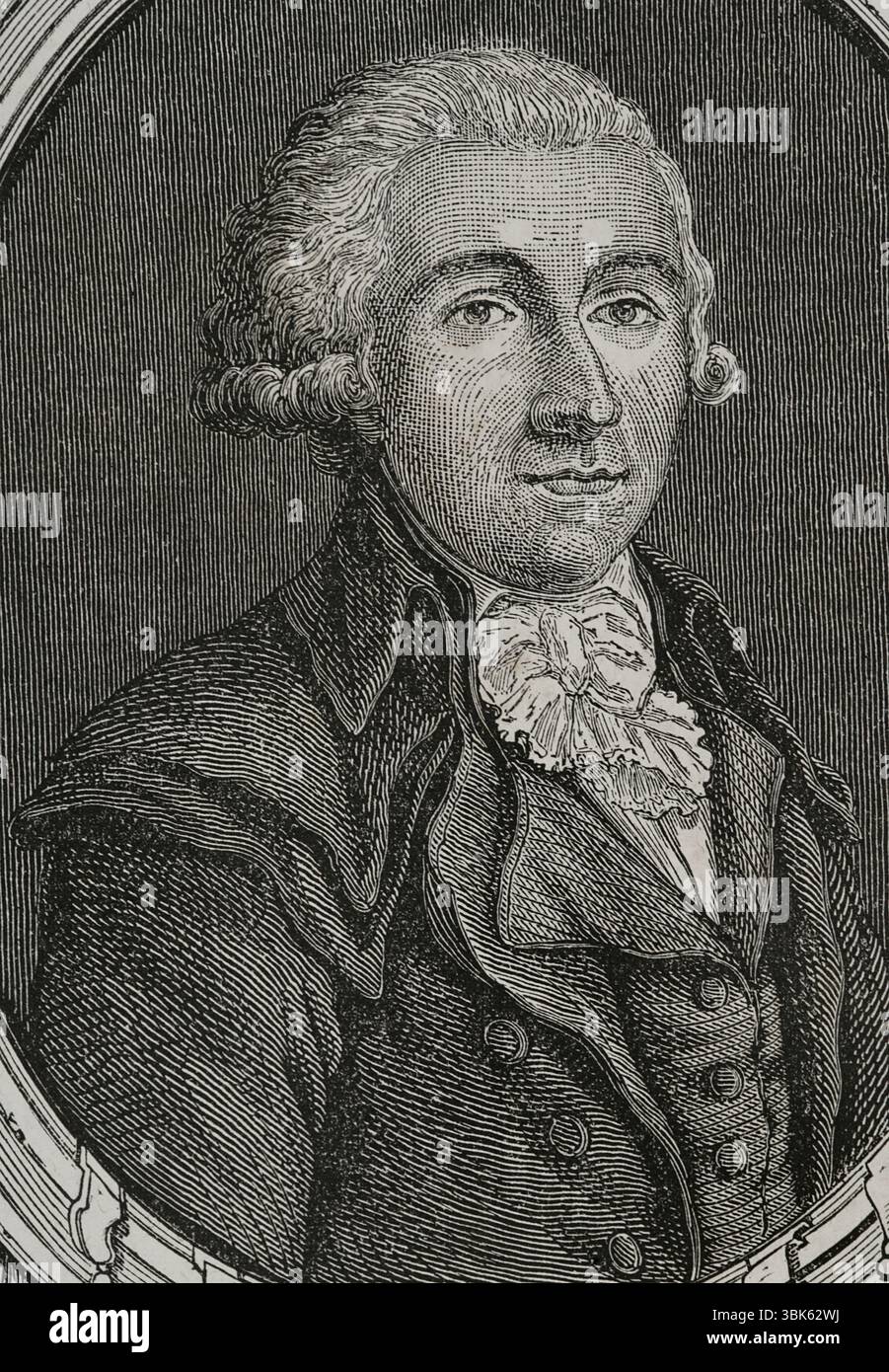 François Buzot (François Nicolas Leonard Buzot) (1760-1794). Politicien français. Élu député à la Convention nationale en 1792, rejoignant les Girondins. S'est opposé à la création du Comité de la sécurité publique. Portrait. Gravure. "Histoire de la Révolution française". Volume I, 1876. Banque D'Images