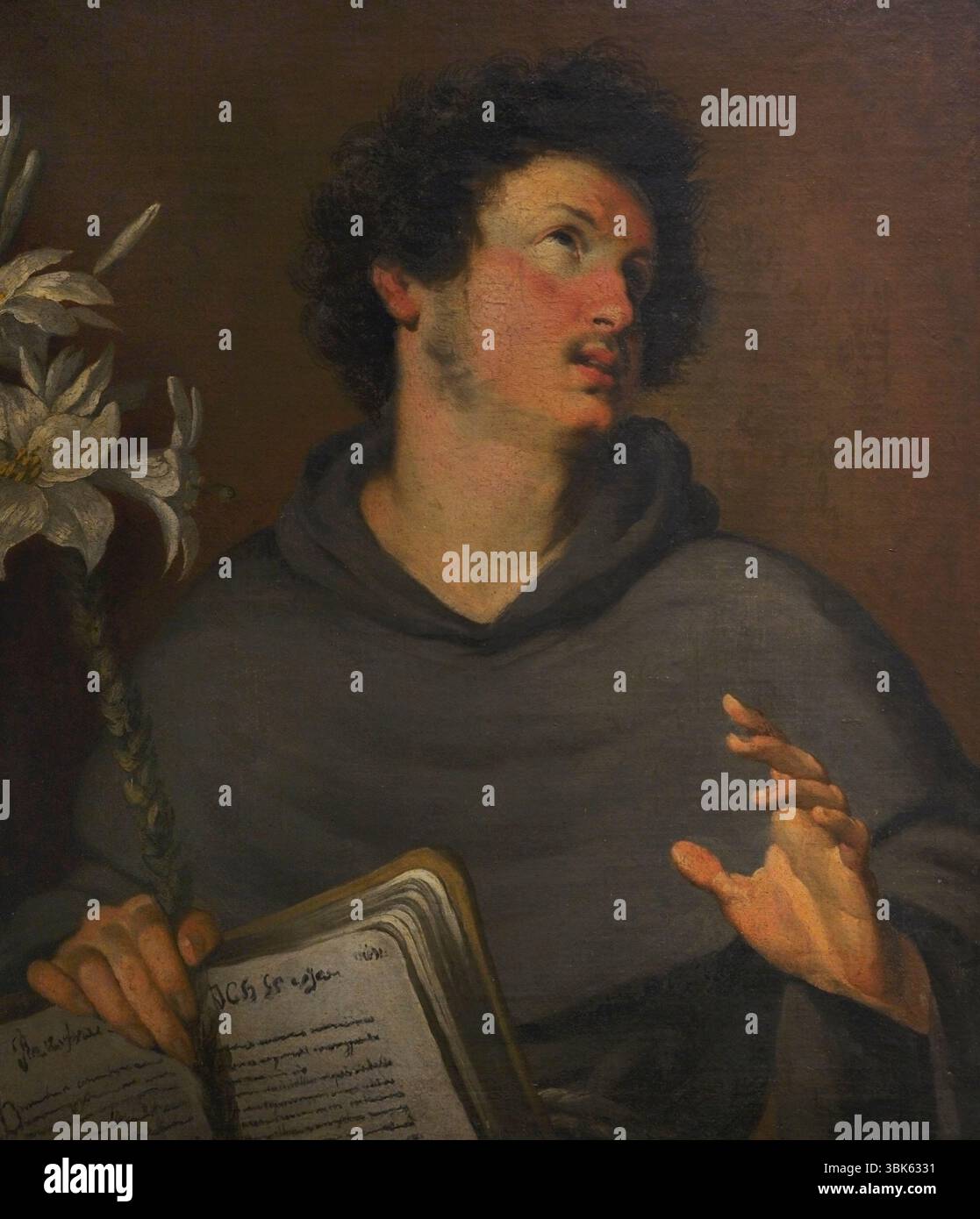 Saint Antoine de Padoue (1195-1231). Prêtre franciscain portugais et prédicateur. Portrait de Bernardo Strozzi (1581-1644). Huile sur toile. Musée civique d'Ala Ponzone, Crémone, Italie. Banque D'Images