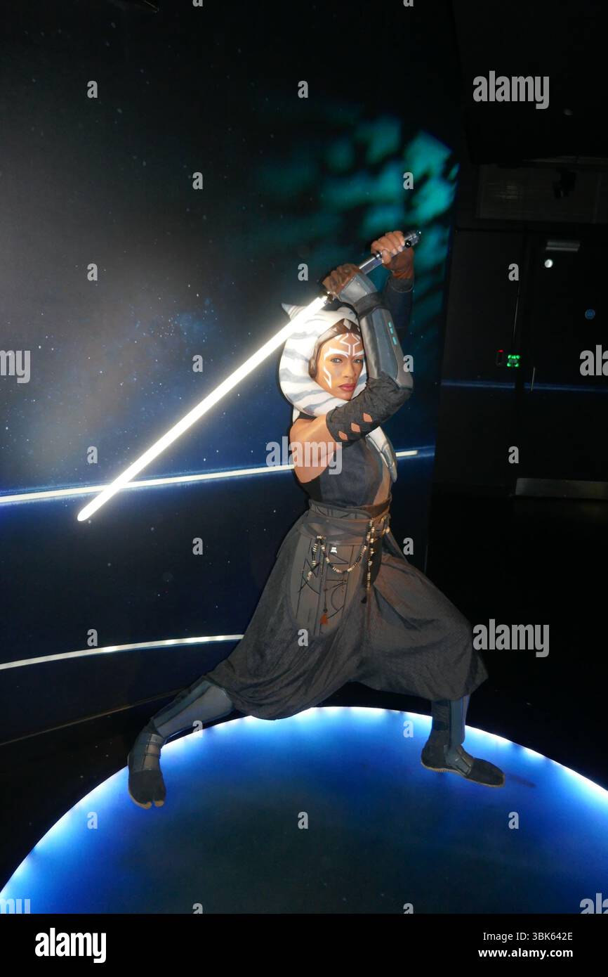 Londres, Angleterre 1er juin 2025 Rosario Dwson Ahsoka Tano Star Wars Wax Figurine au musée de cire Madame Tussauds Londres le 1er juin 2025 à Londres, Angleterre. Photo de Barry King/Alamy Stock photo Banque D'Images
