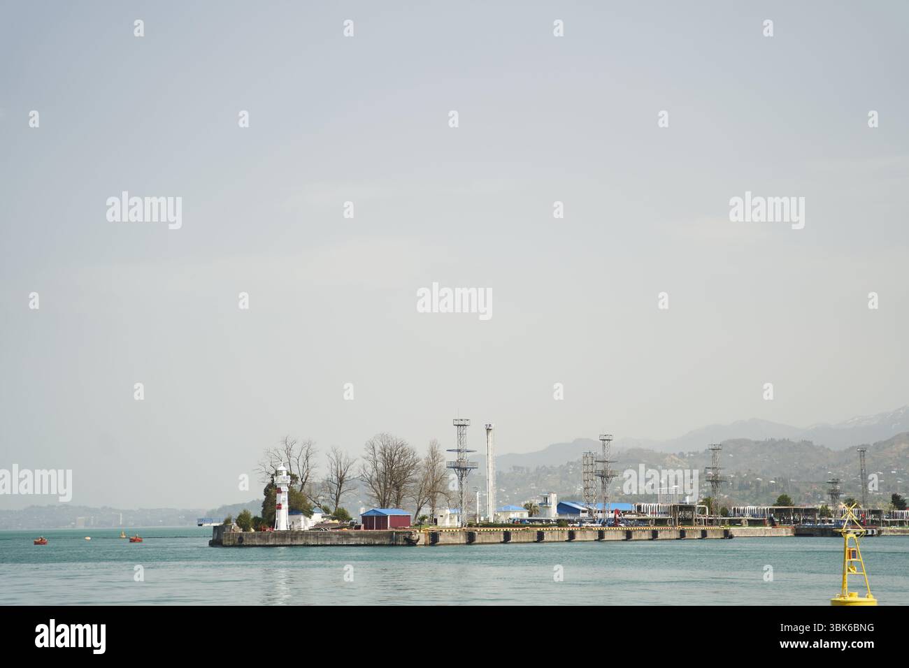 Belle vue sur le port maritime à Batumi, Géorgie Banque D'Images