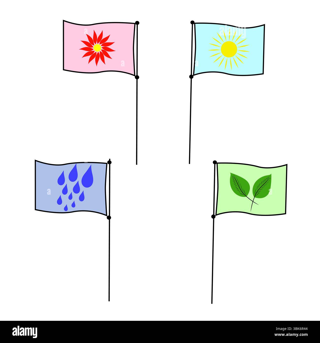 Drapeaux de pays colorés. Bannières en tissu ondulé. Affichage des symboles nationaux. Patriotisme vectoriel Illustration de Vecteur