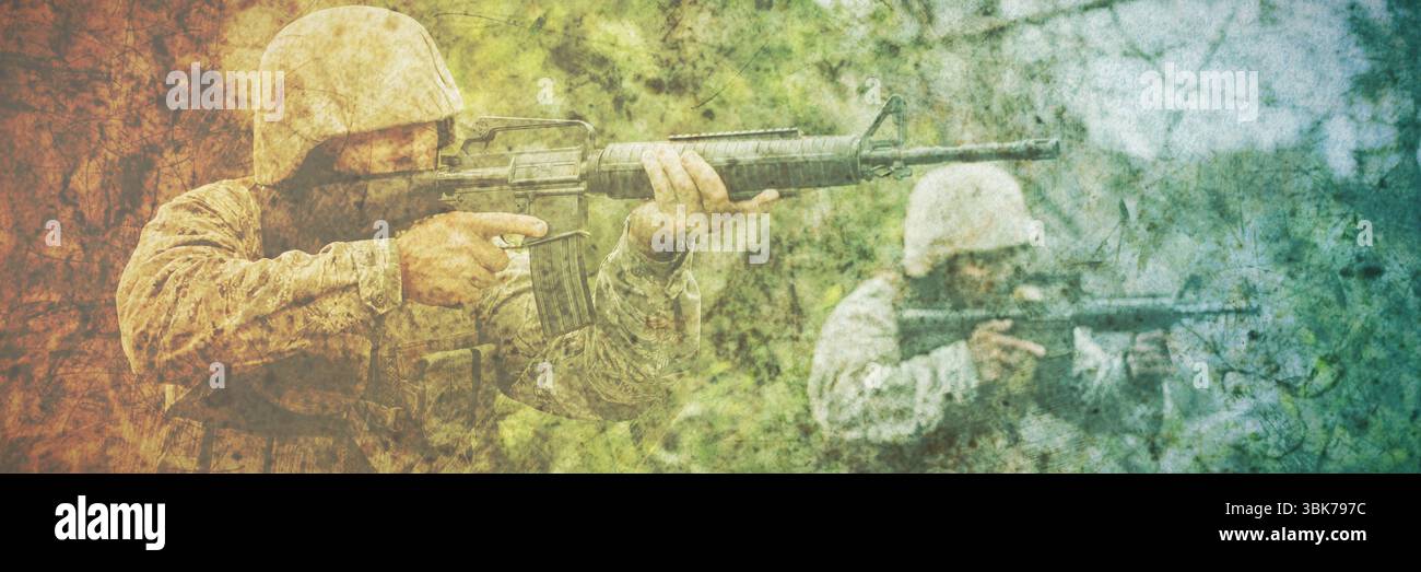 Entraînement militaire dans le camp Banque D'Images