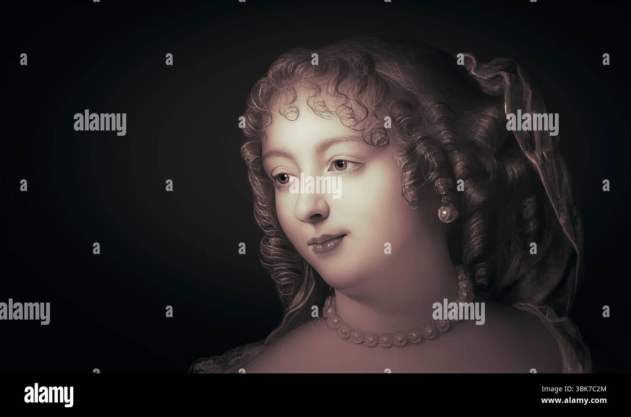 Marie de Rabutin-Chantal, marquise de Sévigné, également connue sous le nom de Madame de Sévigné ou Madame de Sévigné, aristocrate française, éditée numériquement d'après Marie victoire Jaquotot Banque D'Images