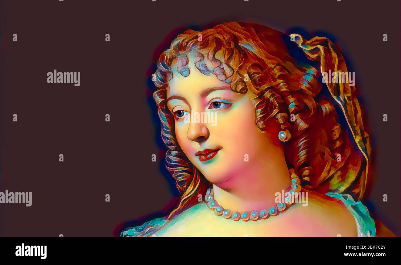 Marie de Rabutin-Chantal, marquise de Sévigné, également connue sous le nom de Madame de Sévigné ou Madame de Sévigné, aristocrate française, éditée numériquement d'après Marie victoire Jaquotot Banque D'Images