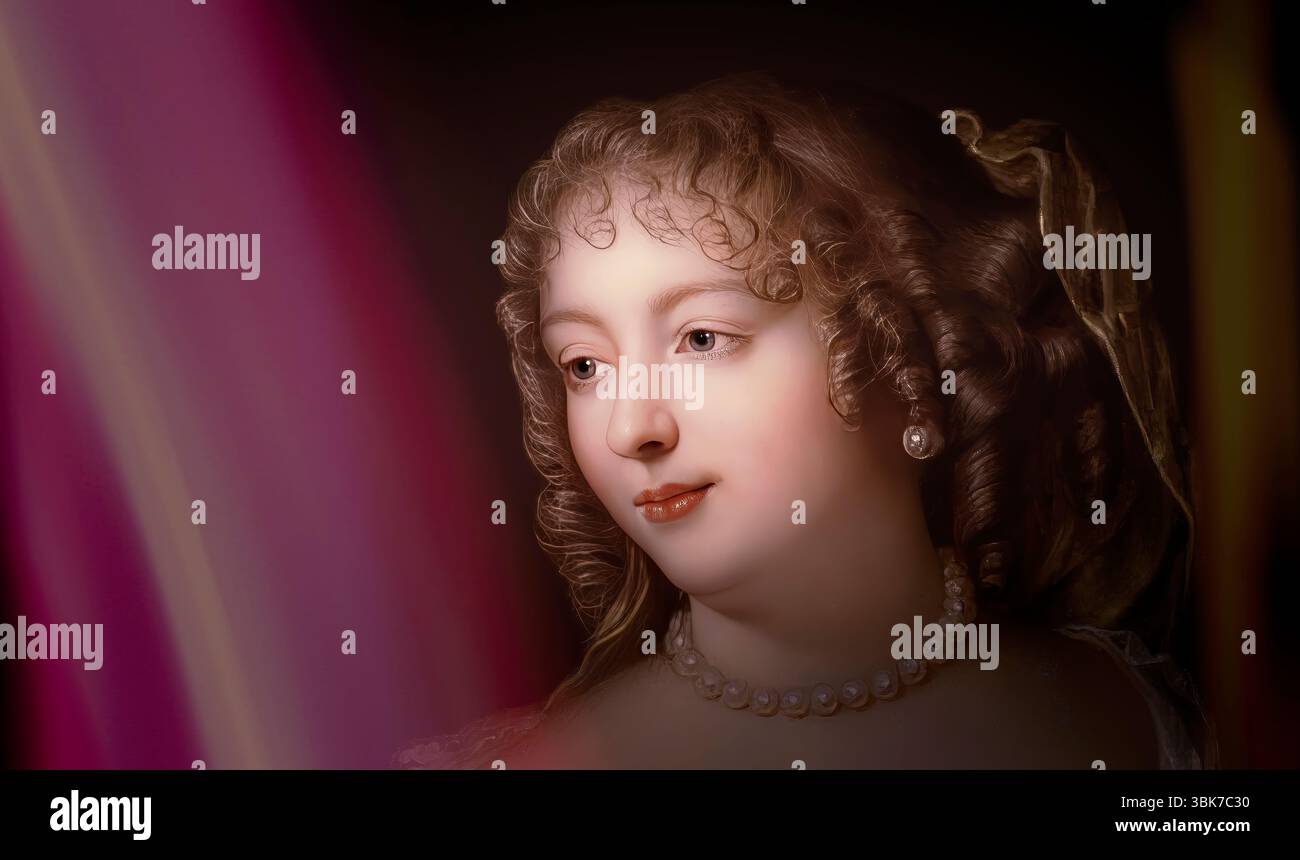 Marie de Rabutin-Chantal, marquise de Sévigné, également connue sous le nom de Madame de Sévigné ou Madame de Sévigné, aristocrate française, éditée numériquement d'après Marie victoire Jaquotot Banque D'Images