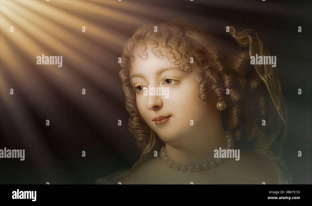 Marie de Rabutin-Chantal, marquise de Sévigné, également connue sous le nom de Madame de Sévigné ou Madame de Sévigné, aristocrate française, éditée numériquement d'après Marie victoire Jaquotot Banque D'Images