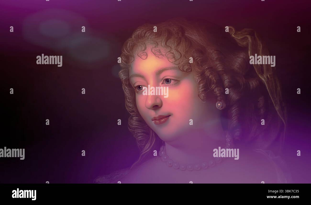 Marie de Rabutin-Chantal, marquise de Sévigné, également connue sous le nom de Madame de Sévigné ou Madame de Sévigné, aristocrate française, éditée numériquement d'après Marie victoire Jaquotot Banque D'Images