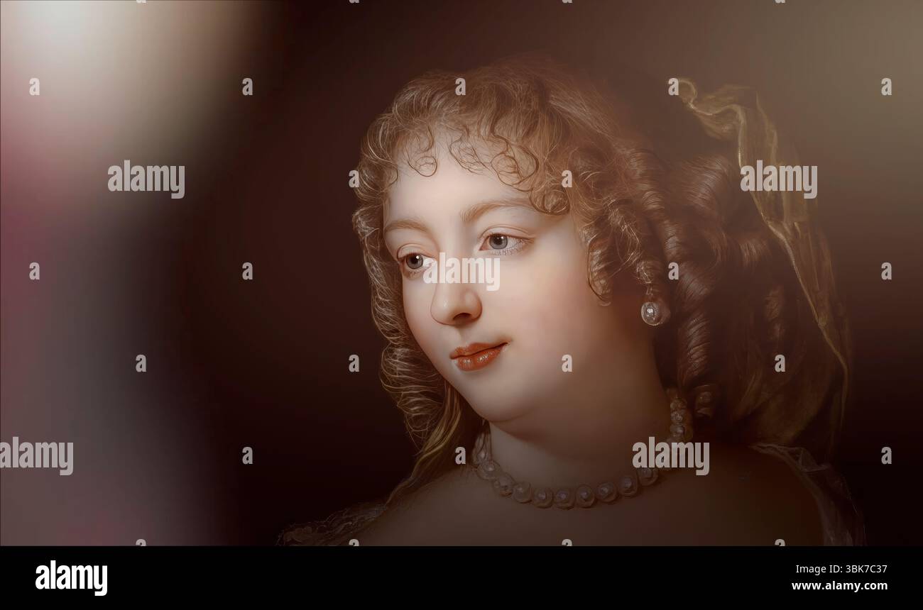 Marie de Rabutin-Chantal, marquise de Sévigné, également connue sous le nom de Madame de Sévigné ou Madame de Sévigné, aristocrate française, éditée numériquement d'après Marie victoire Jaquotot Banque D'Images