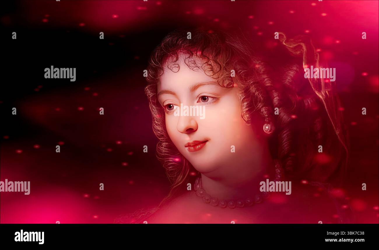 Marie de Rabutin-Chantal, marquise de Sévigné, également connue sous le nom de Madame de Sévigné ou Madame de Sévigné, aristocrate française, éditée numériquement d'après Marie victoire Jaquotot Banque D'Images