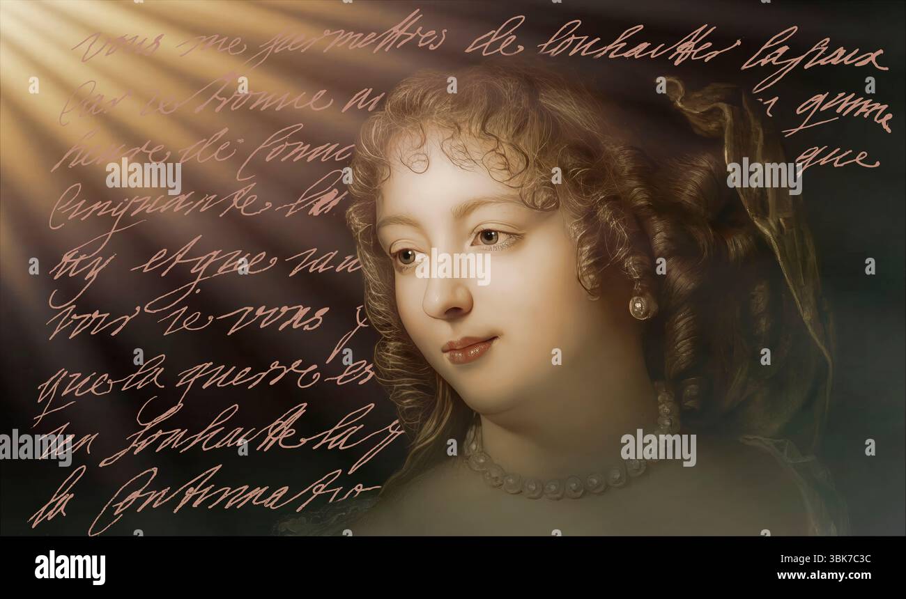 Marie de Rabutin-Chantal, marquise de Sévigné, également connue sous le nom de Madame de Sévigné ou Madame de Sévigné, aristocrate française, éditée numériquement d'après Marie victoire Jaquotot Banque D'Images