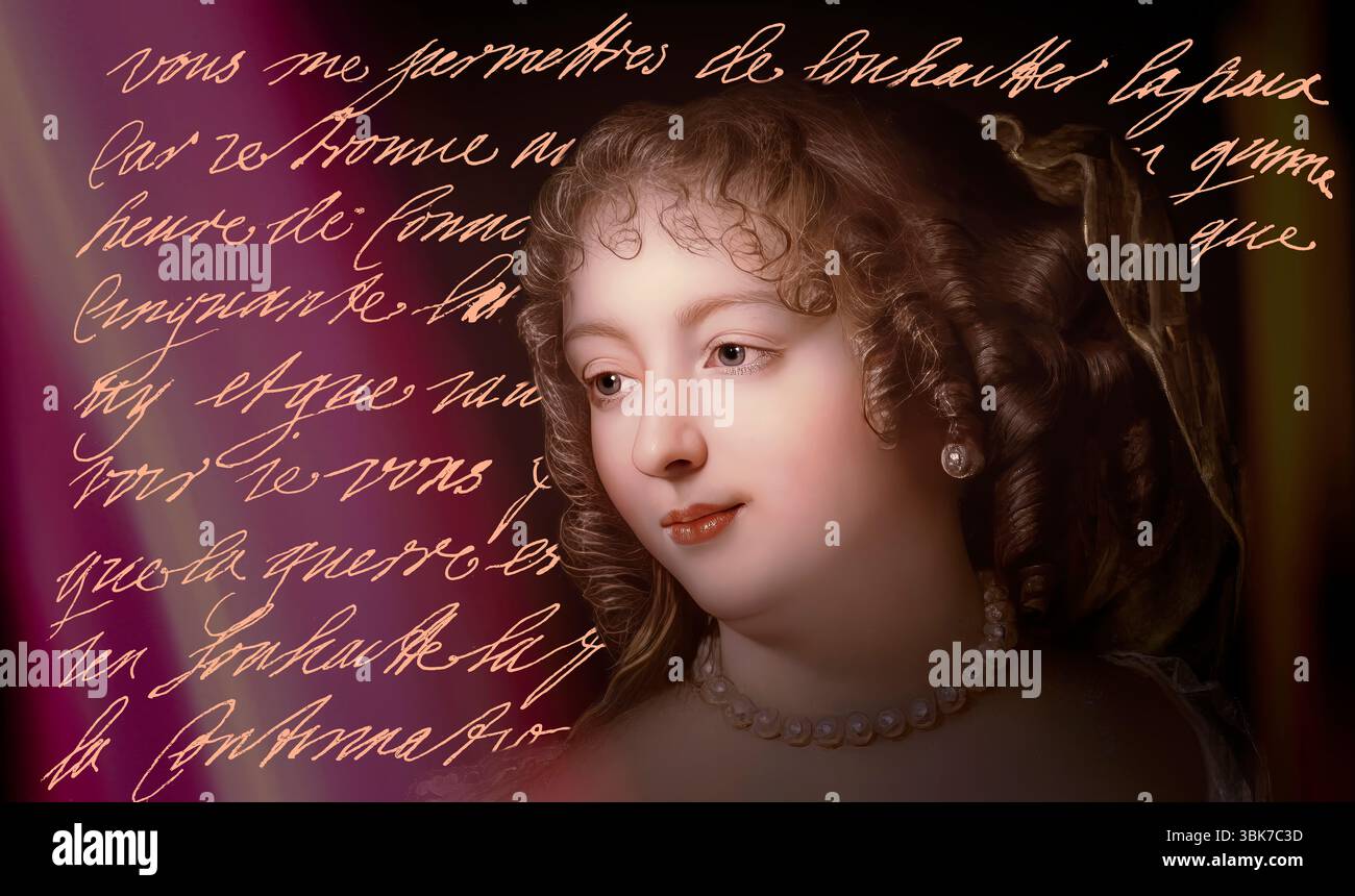 Marie de Rabutin-Chantal, marquise de Sévigné, également connue sous le nom de Madame de Sévigné ou Madame de Sévigné, aristocrate française, éditée numériquement d'après Marie victoire Jaquotot Banque D'Images