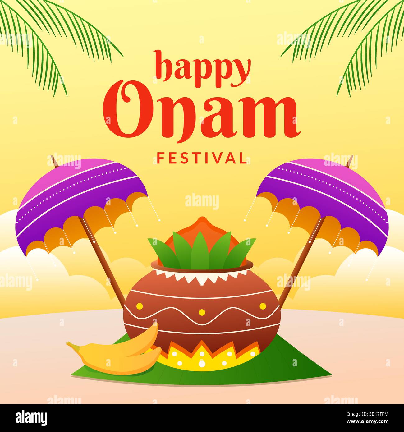 illustration pour célébrer le festival onam dans un style dégradé Illustration de Vecteur