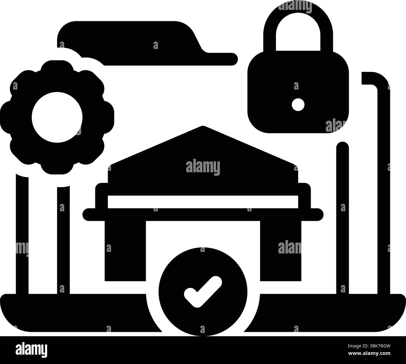 Icône de service sécurisé, service Illustration de Vecteur