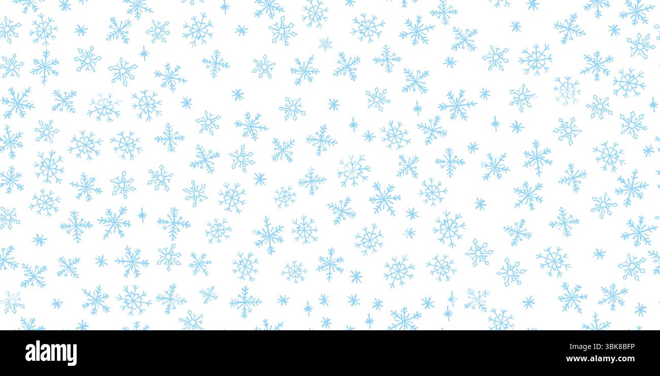 Modèle sans couture de flocons de neige bleu de Noël originaux dans le style squiggle de cire et de charbon de bois. Parfait pour les arrière-plans de tableau noir de maternelle de Noël Illustration de Vecteur