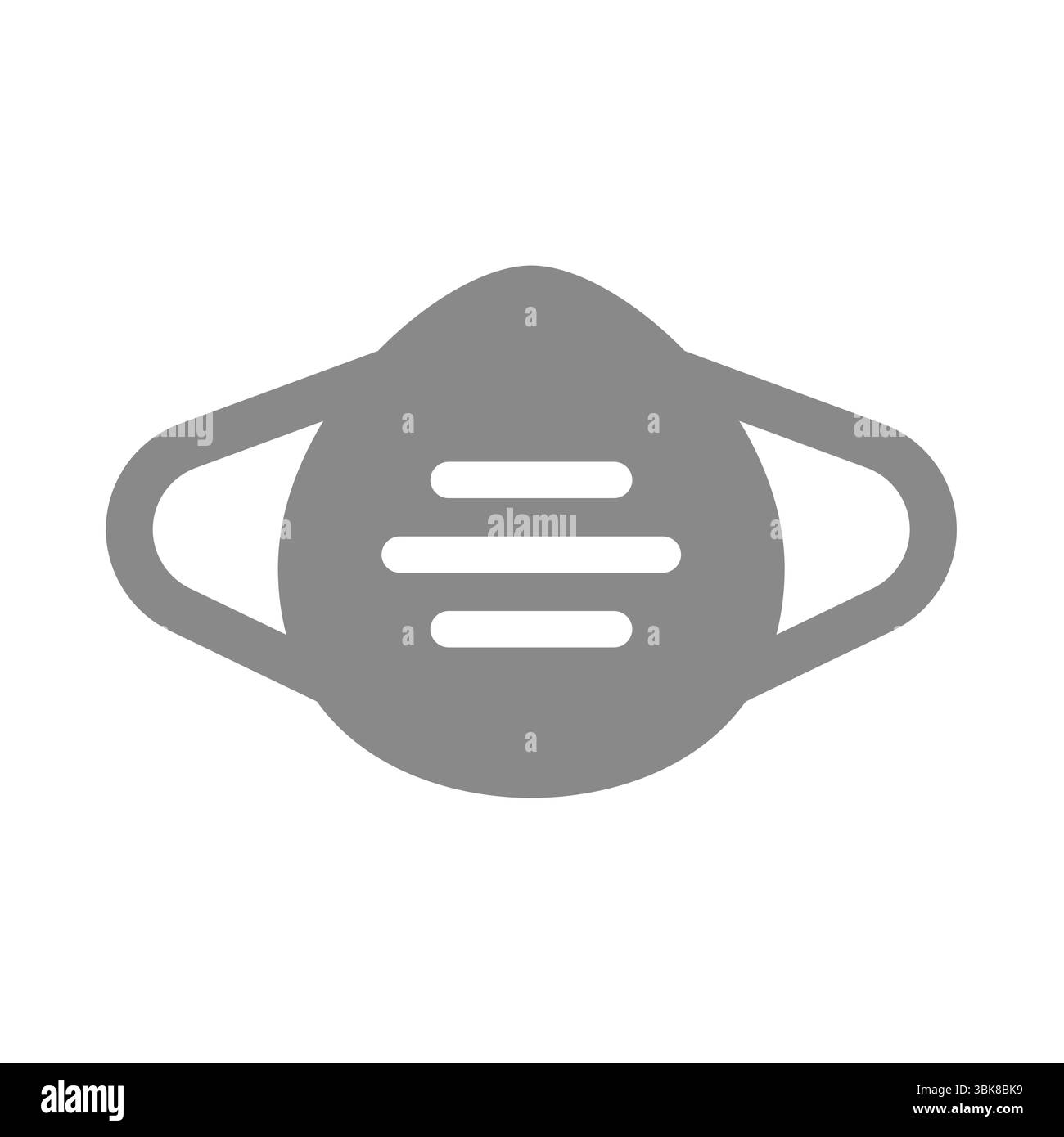 Icône de masque anti-poussière ou de vecteur de respirateur. Masque de protection du visage, équipement de protection respiratoire. Illustration de Vecteur