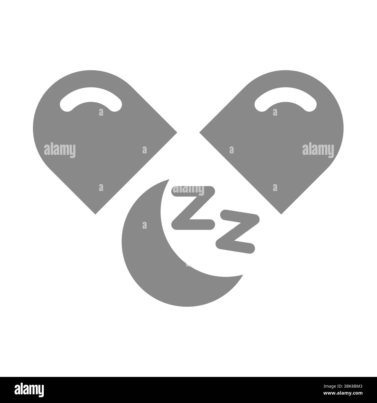 Icône de vecteur de somnifères. Médicament sédatif ou capsule de médicament pour une bonne nuit de sommeil. Illustration de Vecteur