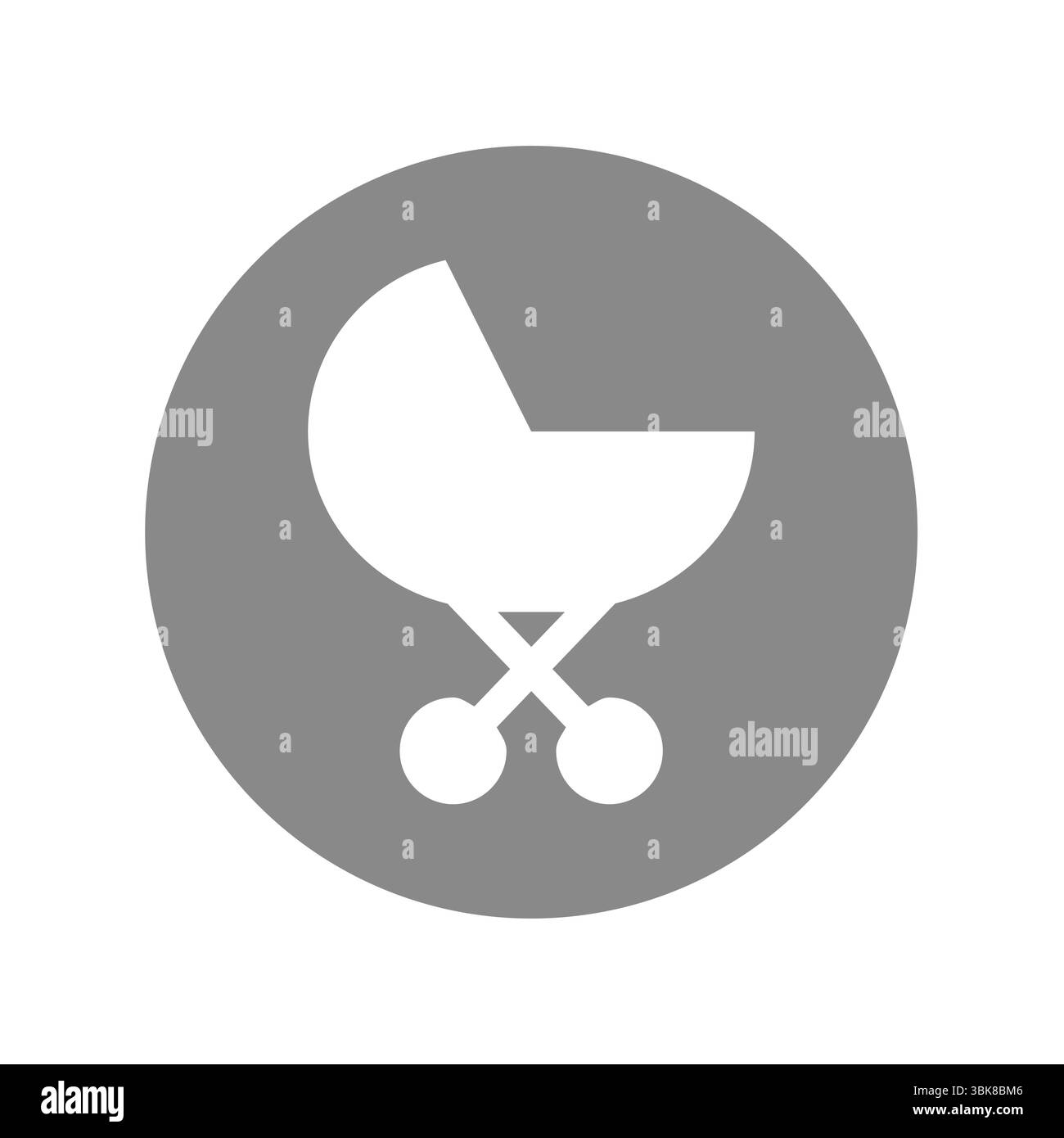 Autocollant ou étiquette vecteur de cercle de poussette de bébé. Icône de chariot d'enfant ou de poussette. Illustration de Vecteur