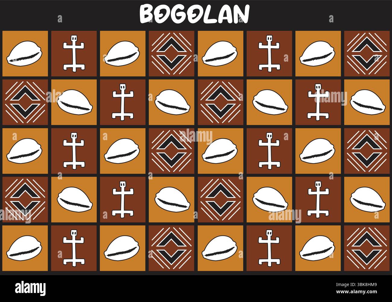 Tissu imprimé African Bogolan Illustration de Vecteur