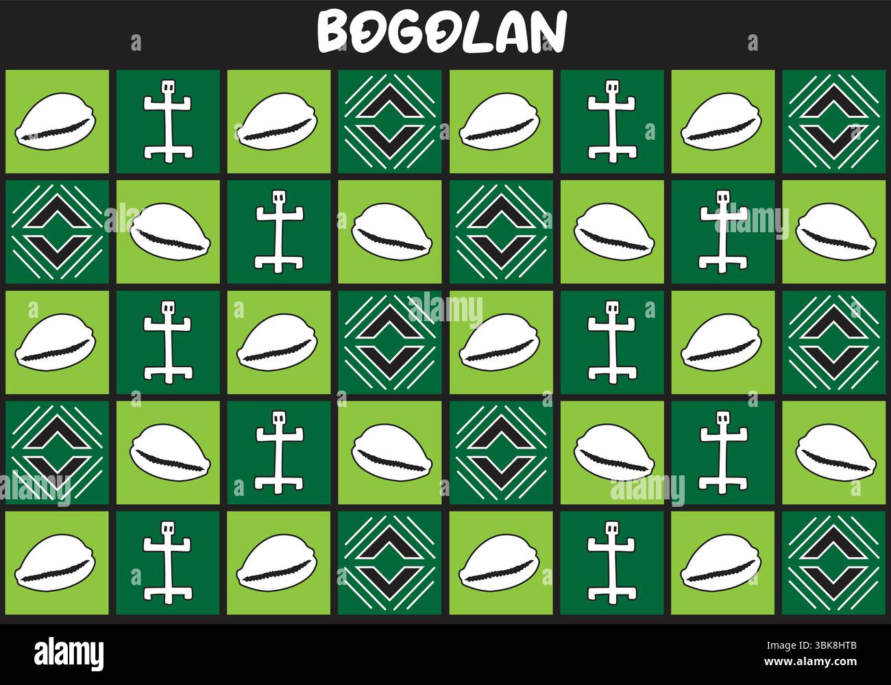 Tissu imprimé African Bogolan Illustration de Vecteur