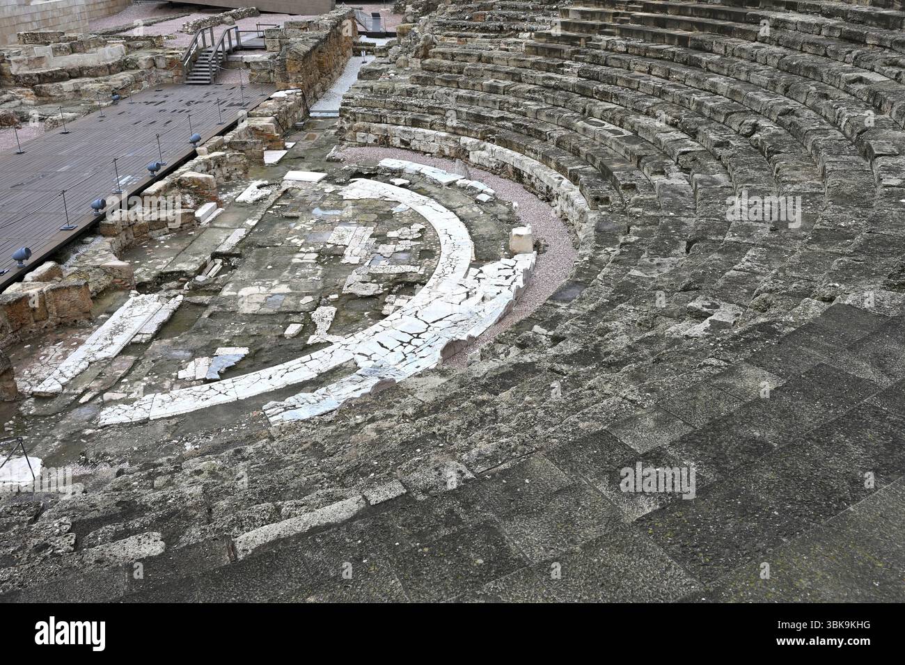 Théâtre romain par Alcazaba forteresse Malaga, Espagne avril Banque D'Images