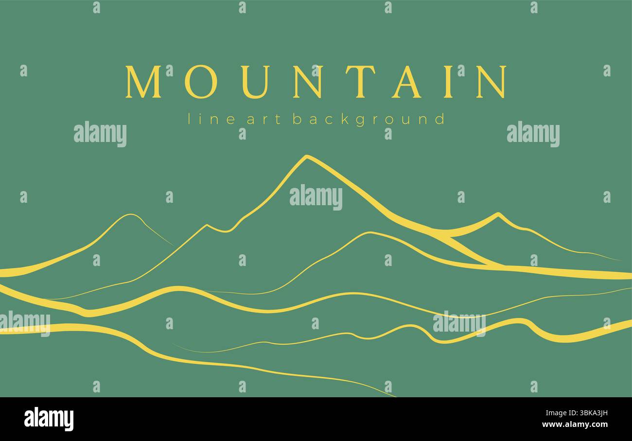 Fond abstrait d'art Mountain Line. Vecteur d'art de montagne de paysage Illustration de Vecteur