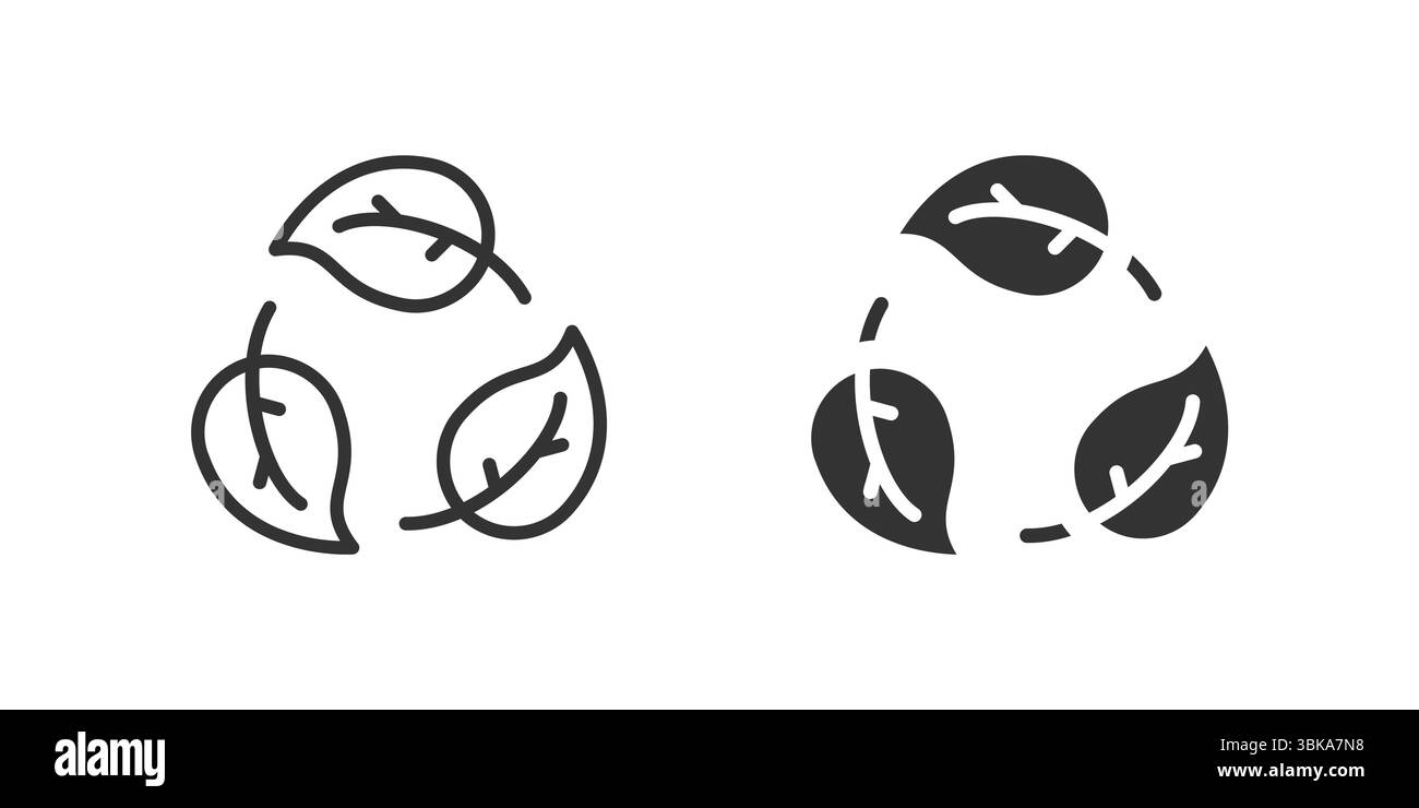 Ensemble d'icônes bio représentant la vie organique, la durabilité et la vie verte. Illustration de Vecteur